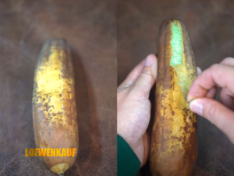 Luffa Schwamm öffnen Gurkenform Kürbispflanze in Form einer Gurke